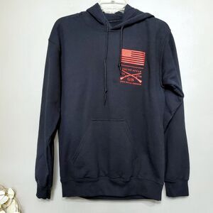 Grunt Style Freedom Angel Hoodie Unisex Size Small Black Pullover Cotton Blend